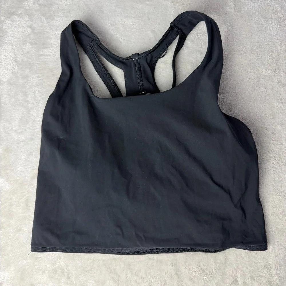 Lululemon Stash It Bra Black Size 6 Medium Support B/C Cup Zip Pocket